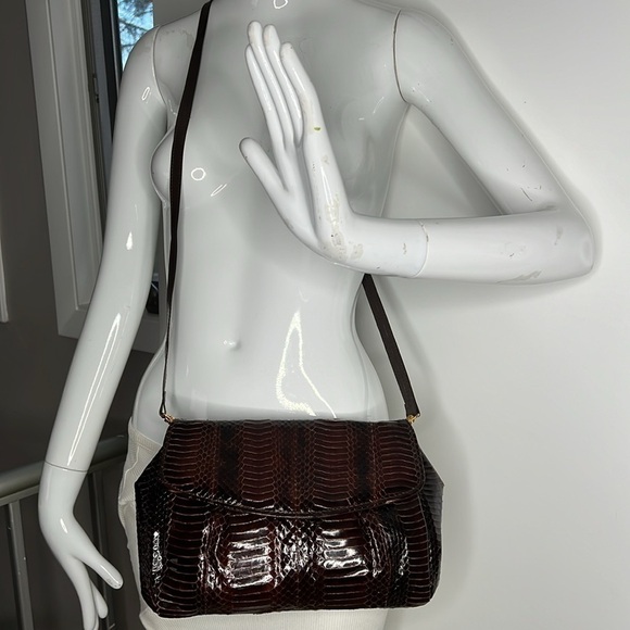 J Renee Brown Python Clutch Shoulder Bag - Picture 7 of 12